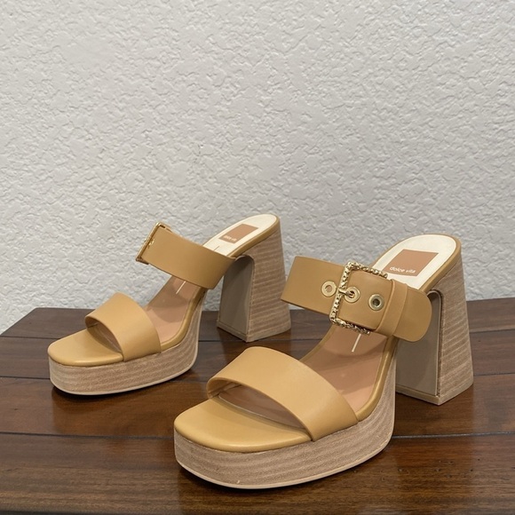 Dolce Vita Landry Tan Platform Slide Heel Size 8.5 - Picture 4 of 6